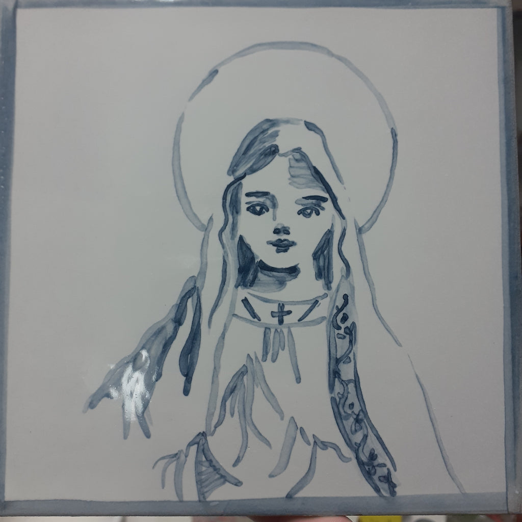 Azulejo Virgen niña
