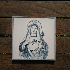 Azulejo pintado a mano Virgen María